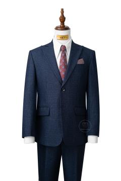 Bộ Suit Xanh Đậm Sọc Xước Classic Fit TGS367
