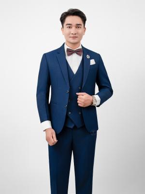 Bộ Suit Xanh Navy Caro Ẩn Modern Fit TGS360