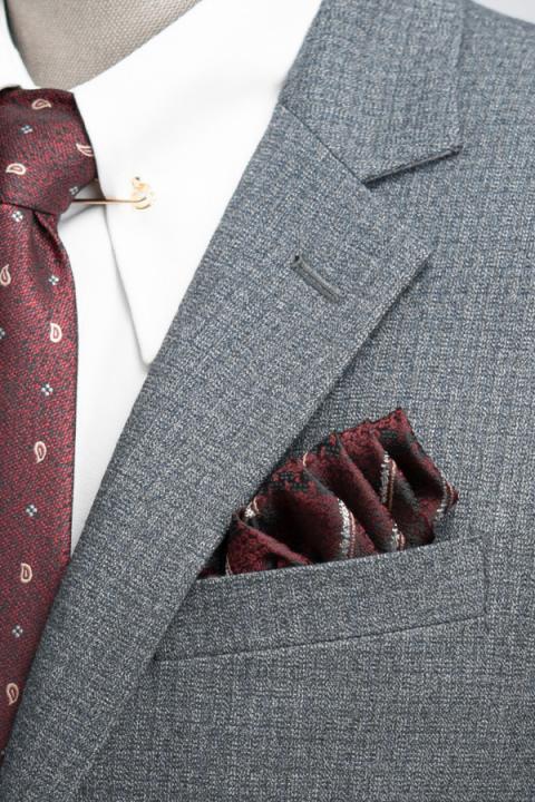 Bộ Suit Ghi Xanh Hoạ Tiết Kẻ Mờ Classic Fit TGS387