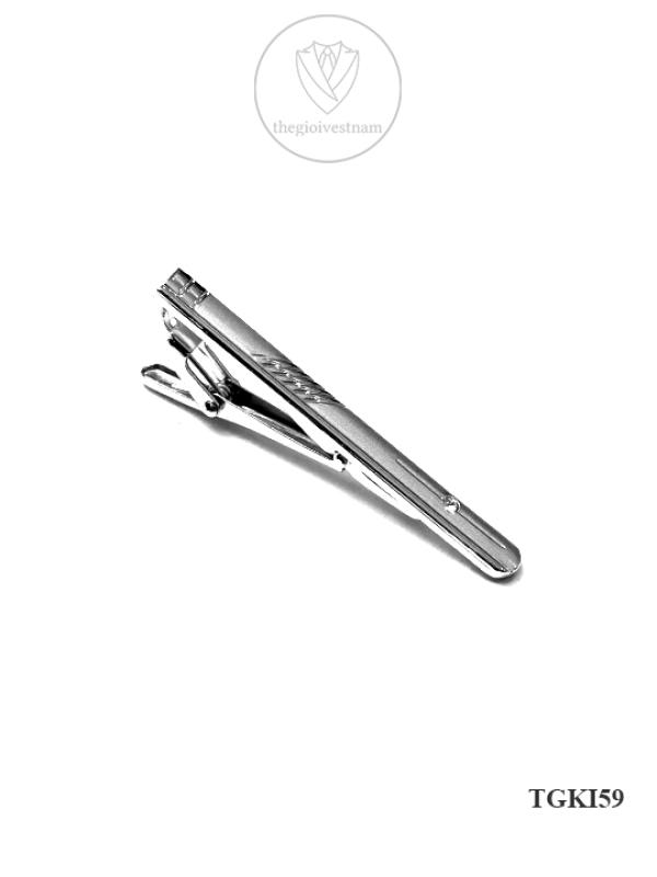 Kẹp caravat trắng kim TGKI59