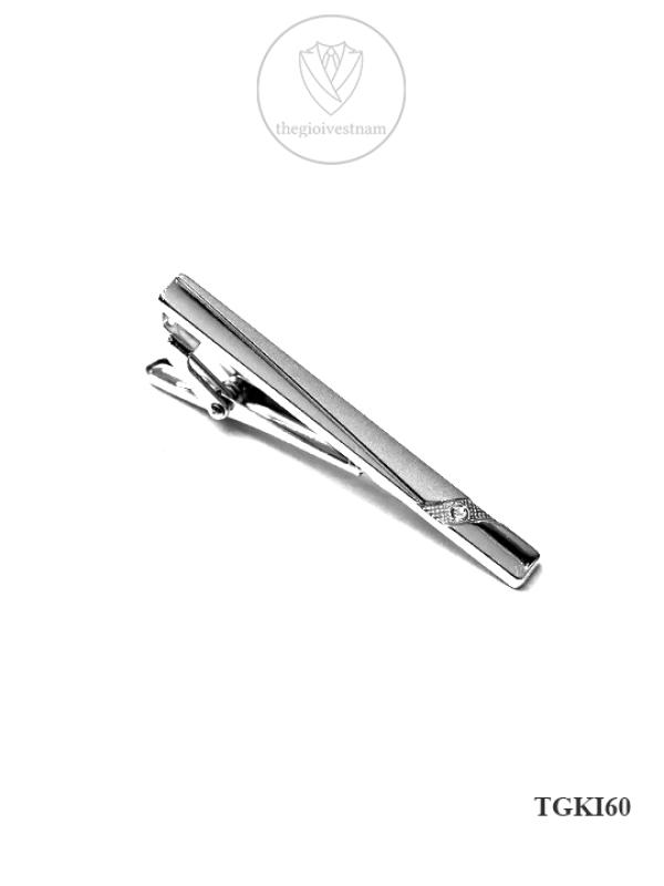 Kẹp caravat trắng kim TGKI60