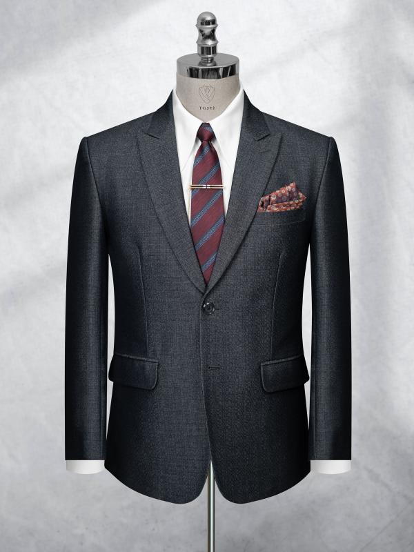 Bộ Suit Xám Đen Hoạ Tiết Kẻ Mờ Classic Fit TGS392