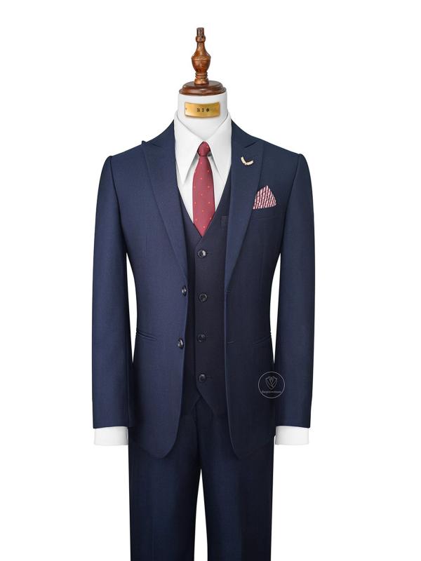 Bộ Suit Xanh Đen Kẻ Ô Mờ Modern Fit TGS370