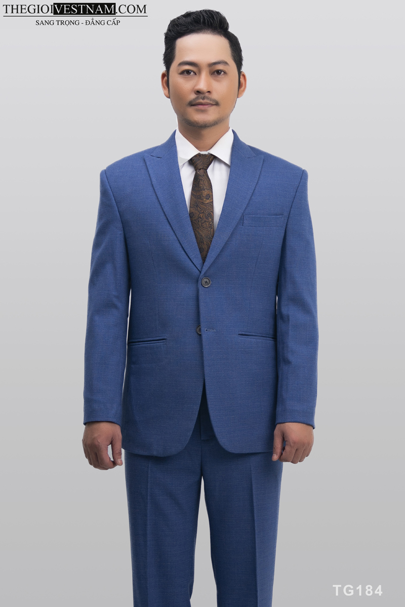 Bộ Suit Xanh Caro Bông Tuyết Modern Fit TGS279 | Thế Giới Vest Nam