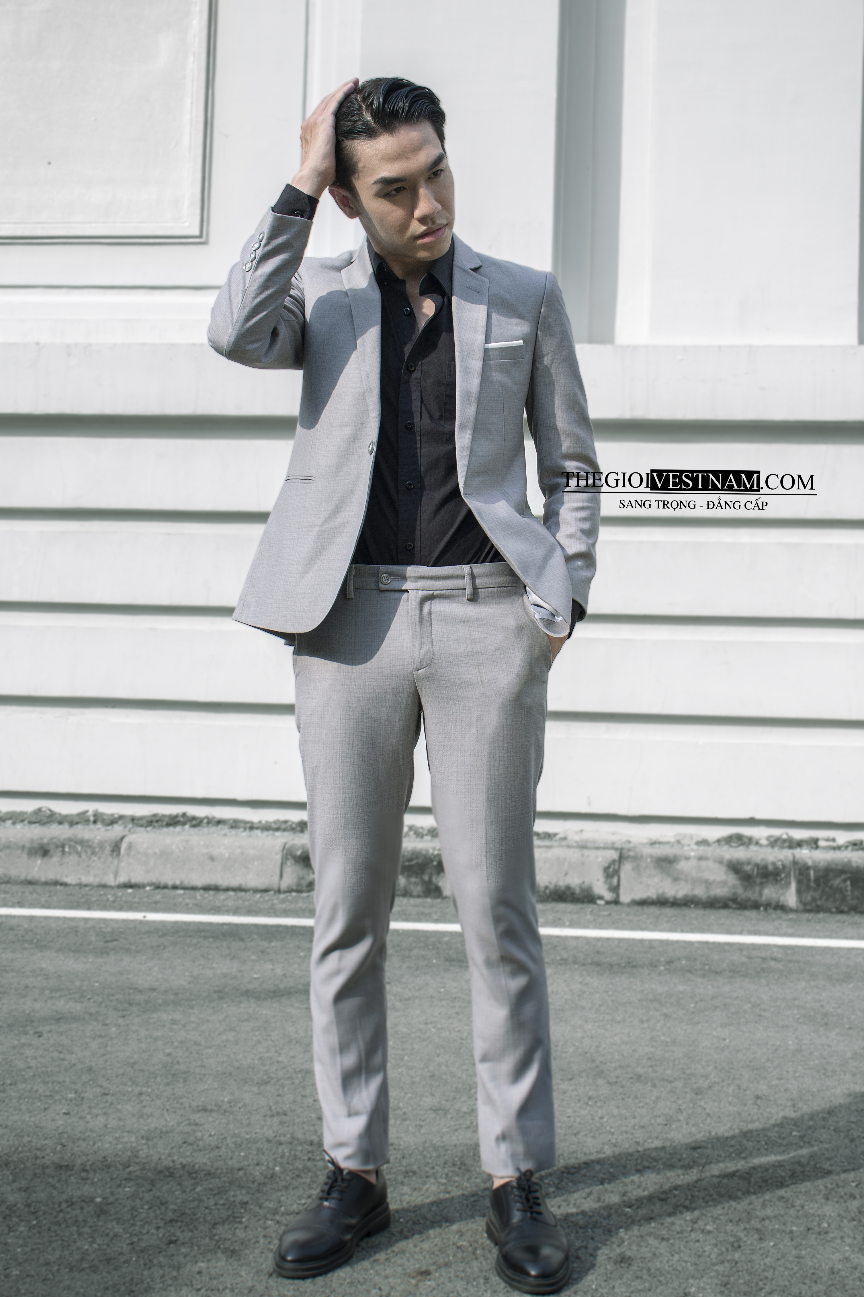 Bộ Suit Xám Nhạt Caro Modern Fit TGS326 #4