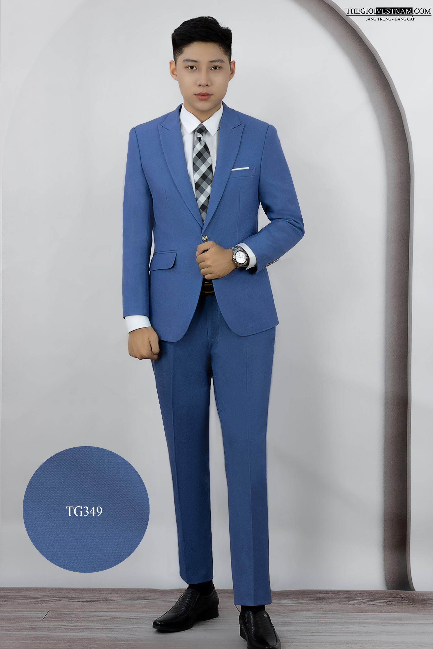 Bộ Suit Xanh Dương Sáng Modern Fit TGS349 #0